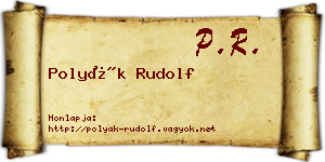 Polyák Rudolf névjegykártya