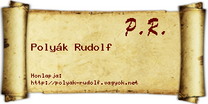 Polyák Rudolf névjegykártya